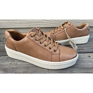 Born Mira Women's 9M Leather Platform Casual Sneakers Lace Up - Brown